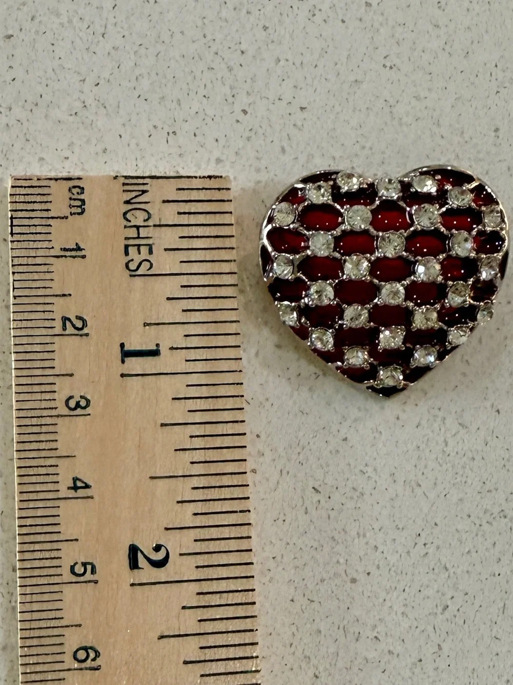 Red Crystal Heart Brooch Pin – Women Jewelry